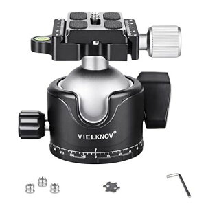 VIELKNOV46mm��d�S�{�[���_��A���~360�x��]�{�[���w�b�h�p�m���}�A���J�X�C�X�݊��N�C�b�N�V���[���R�_��3/8�h-1/4�h�l�W�A�_�v�^�[�t����჌�tDSLR�r�f�I�J�����p�ő�ω׏d20Kg