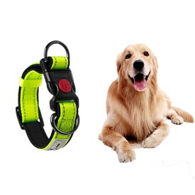 SHULLIN犬用首輪ナイロン製ペット用品3M反射材料通気性弾力性ソフト調節可能訓練用散歩用ペット用品(グリーン)(S)猫用・小型犬用