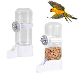 YBGGJO鳥水入れ餌入れ140ml目盛り付き2個入り給水器給餌器自動小鳥文鳥インコハムスターうさぎ水飲みボトル漏れ防止飛び散らない