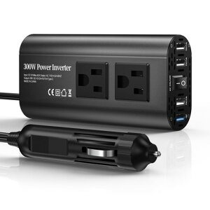 TAGEEBLU300W�C���o�[�^�[12v100v�ԃC���o�[�^�[�V�K�[�\�P�b�g�R���Z���gDC12V��AC100V�ɕϊ�USB4�|�[�g����12V�Ԑ�p�J�[�C���o�[�^�[