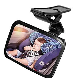 車用 ベビーミラー 補助ミラー 後部座席ベビー監視 子供の様子を確認 大視野 360°方向調節可能 ガラス飛散防止 省スペースで 取り付けが簡単(サイズ:9X5.6CM)