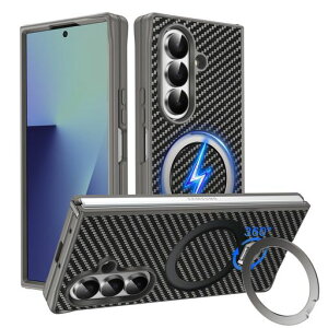 GalaxyZFold7�p�P�[�X�����O360°��]�X�^���h�@�\�c�����Ή��X�g���b�v�z�[���t���Y�f�@�ۃe�N�X�`�����C�����X�[�d�Ή��ČRMIL�K�i�ϏՌ�N52�}�O�l�b�g���ڃ����Y�ی�J�o�[�O���[5-Fold7-02