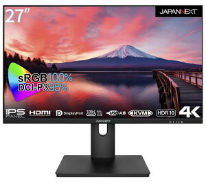 JAPANNEXT 27�C���` ���j�^�[ 4K UHD 3840x2160�𑜓x IPS �f�B�X�v���C (KVM/HDMI/USB-C ���d (65W) / DisplayPort/VESA�Ή�/�u���[���C�g�J�b�g) JN-IPS273UHDR-C65W