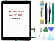 ブラックタッチスクリーン交換用 iPad 5 2017 9.7インチ A1822 A1823 デジタイザーガラスアセンブリ ホー…