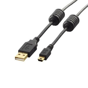 �G���R�� USB�P�[�u�� �yminiB�z USB2.0 (USB A �I�X to miniB �I�X) �t�F���C�g�R�A�t 5m �u���b�N U2C-MF50BK