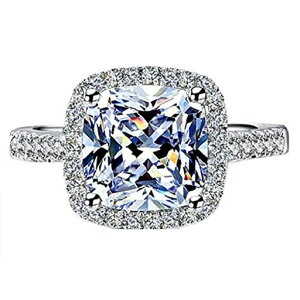 [THREEMAN]�{���̃V���o�[7*7mm2ct�N�b�V�����G���Q�[�W�����O�����p�z���C�g�S�[���h���b�L�n���[�X�^�C��NSCD�_�C�������h�����O�A�����w�ցA����w��