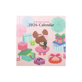 スクエアくまのがっこう2026年カレンダー壁掛けピンク38KCA-1