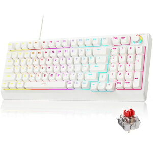 HUOJI�Q�[�~���O�L�[�{�[�h�L�����J�j�J���Ԏ��É�98�L�[�e���L�[�t���m�u����RGB�p��z��I�t�B�X/�Q�[���pWindows/Mac�Ή�(�z���C�g)