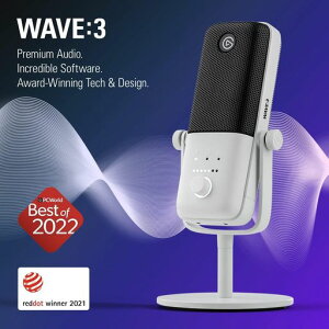Elgato Wave:3 White - �v���~�A��USB�R���f���T�[�}�C�N, �y�z���C�g�z�� �z�M�A�|�b�h�L���X�g�A�Q�[�~���O�A����уz�[���I�t�B�X�K�p, �����̃~�L�T�[�\�t�g�E�F�A, �T�E���h�G�t�F�N�g�v�c