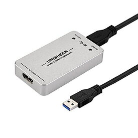 UNISHEEN USB 3.0 キャプチャ HDMI ビデオアダプターカード、ブロードキャスト ライブストリームと記録、HDMI - USB 3.0 ドングル HD 1080P ライブストリーミングビデオゲームグラバーコンバーター UC3200H