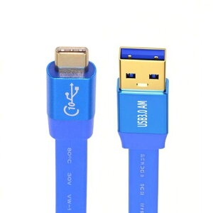 JSER �X���� USB 3.0 Type-A �I�X - USB-C Type-C �I�X �P�[�u�� �����^�f�[�^�P�[�u�� �u���[ 10Gbps �m�[�g�p�\�R���A�R���s���[�^�[�A�f�B�X�N�ASSD�A�J�����Ή� (50cm)