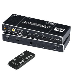 ELEVIEWHDMI�ؑ֊�4����1�o�͌��f�W�^��/ARC�Ή���������4K60HzHDRHDCP2.3|PS5�Ή������ؑփ����R���t���x���Ȃ�EHD-804N