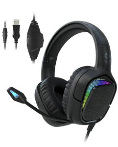 BlackSharkX1�Q�[�~���O�w�b�h�Z�b�gRGB�X�}�z/PC/PS4/PS5/Xbox/Switch�p�L��3.5mmusbLIGHTSYNC50mm�_�C�i�~�b�N�h���C�o�m�C�Y�Ւf�܂��ݎ��}�C�N�t��