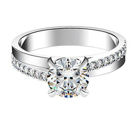[3mnscd] 1カラット ダイヤの指輪 4本のプロング スターリング銀 女性のための婚約指輪 ブランド品質 18kホワイトゴールドメッキ 結婚指輪 結婚
