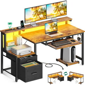 AODK�p�\�R���f�X�N�Q�[�~���O�f�X�N�����o��&�L�[�{�[�h�X���C�_�[�t����140cm��pc�f�X�Ncomputerdesk��q�R���Z���g&LED�t���Q�[���f�X�N����CPU�X�^���h�t���ݑ�[�N���E����ւ��Ή��r�c