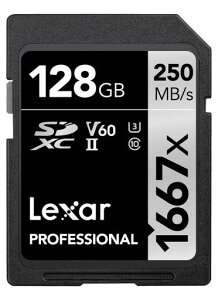 OriginalLexar1667xV60250MB/sFlashMemorysdcards64GB128GB256GBUHS-IIU3CardhighspeedSDXCFor3D4KHDvideo128GB