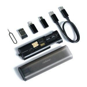 REDBEAN 7in1 ���s�p�}���`�P�[�u���L�b�g H1T7 (�u���b�N) �y�ʁE�R���p�N�g | USB-C�A���C�g�j���O8�s���A�}�C�N��5�s���[�d�Ή� | �����f�[�^�]�� | SD�J�[�h�ESIM�J�[�h���[ | 60W�}���[�d�Ή�