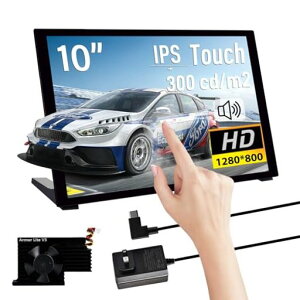 GeeekPi 10.1�C���` �Ód�e�ʎ��^�b�`�X�N���[�� Raspberry Pi�p HDMI���j�^�[ IPS 1280X800 LCD�f�B�X�v���C Raspberry Pi 5/4B/3B+/3B/B+�p�f���A���X�s�[�J�[�t�� Raspberry