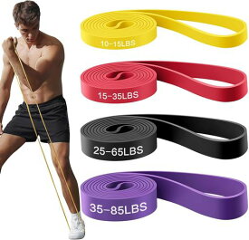 トレーニングバンドセット4レベル調整可能プルアップ補助全身筋トレ専用収納バッグ付き自宅リハビリフィットネス男女兼用