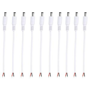 �N���A�q��(Clearhill)10�Z�b�g15CM/0.49FT�z���C�g�I�X�d���s�b�O�e�[���o�����v���O�R�l�N�^�P�[�u��|DC5.5mmx2.1mm�R�l�N�^|�A�b�v�O���[�h��20AWG|12V/24V