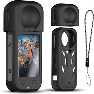 Insta360 X5�Ή��V���R���J�o�[�P�[�X�A�\�t�g�����Y�L���b�v�v���e�N�^�[�t��Insta360 X5�Ή��A�N�Z�T���[�p�S���ʕی�P�[�X(���X�g�X�g���b�v�t��)�A�ϏՌ��A�����t�B�b�g�A�[�d�|�[�g�A�c
