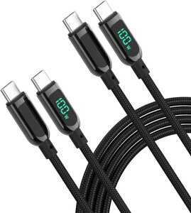 LEDfBXvCϋviCUSB-C&USB-CP[u100WPDΉMacBookPro/AiriPadProiPadAir4GalaxyS20PixelLGΉ(1.2m1.2mBlack)