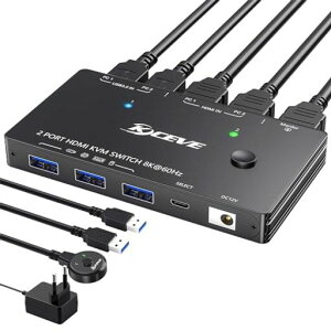KCEVEHDMI2.1KVMؑ֊21o8K60Hz4K120HzUSB3.0PC2pKVMXCb`hCosvL[{[hA}EXAj^[2PCŋLȒPɐڑ茳XCb`&USBP[ut
