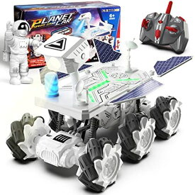 リモートコントロールカー 火星探査車 おもちゃのためのRCカー 大人と子供向けのRCトラック RGBライト付きRCスタントカー 6輪 2.4GHZ高速360°回転 宇宙飛行士の充電式おもちゃ 贈り物