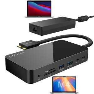 iVANKYFusionDock1MacBookProhbLOXe[V́A150Wp[A_v^[A12-in-2fA4K@60Hzj^[hbNŁAMacBookM1/M2/M3/M4Pro/MaxpfBXvChbN