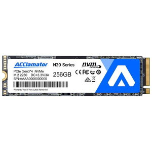 Acclamator SSD 256GB NVMe M.2 2280 PCIe Gen3.0x4 �Ǎ��ő�1800MB/�b ����SSD 3D NAND�̗p SLC�L���b�V������ �m�[�g�p�\�R��/�f�X�N�g�b�v�ɑΉ� ���[�J�[3�N�ۏ� N20