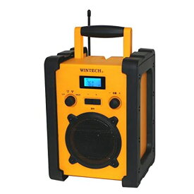 WINTECH AM/FM 防塵防滴現場ラジオ GBR-5E イエロー IP45等級 バックライト デジタル