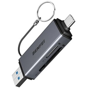BENFEI SD�J�[�h���[�_�[ USB-C�Ή� �f���A���X���b�g(SD/MicroSD/TF�J�[�h) iPhone 15 Pro/Max�EMacBook Pro/Air 2023�EiPad Pro�EiMac�EGalaxy S23�EXPS