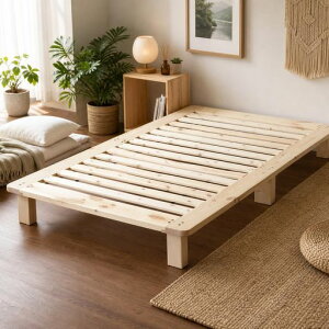 DEWEL �x�b�h�t���[�� �Z�~�_�u�� ��123x����200x����20cm �ؐ� �x�b�h ���̂� �_�u���x�b�h�t���[�� �g�ݗ��Ď��x�b�h �V�R�� �i�`������ ���C�� �w�b�h���X �w�b�h�{�[�h�Ȃ� (�Z�~�_�u��)