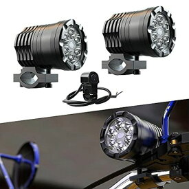 CATLAND バイク フォグランプ 補助灯 ヘッドライト LED 作業灯 ワークライト スイッチ付き ホワイト 明るい バイク用 フォグ 補助ライト CREE製 LEDチップ 6000K IP67防水 12V 30W 2個セット