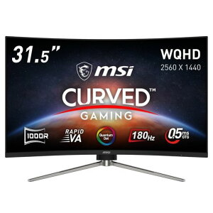 MSI�p�ȃQ�[�~���O���j�^�[MAG325CQRFQDE231.5�C���`/WQHD/�ʎq�h�b�g/RAPIDVA/180Hz/0.5ms(GTG)/HDMI