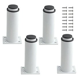 XINMEIWEN 4個パック 金属製 調節可能な家具脚 キャビネット脚脚 高耐久 ベッドセンターフレーム スラットサポート脚 テーブルベッドソファ用 (4.7’’-7.1’’、ホワイト)