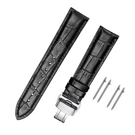 [Moran]本革時計バンドクイックリリースポリッシュ展開Dバックル、男性女性用18mm-24mmカーフレザー交換用時計ストラップ、防水、防汗