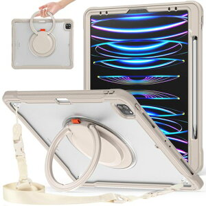 PboyiqiS For iPad Air 13 �C���`2026(M4)/2025(M3)/2024(M2)�������P�[�X,Aslo For iPad Pro 12.9�C���`�������P�[�X,360°��]�X�n���h�z���_�[ �X,�X�^���h�@�\ �ϏՌ� ���