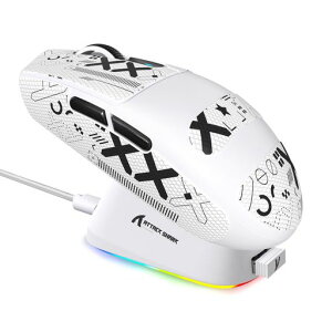 MAMBASNAKE x ATTACK SHARK G3PRO �Q�[�~���O�}�E�X ���� ���C�[�d�h�b�N�� RGB �[�d�X�^���h ���C�����X bluetooth �L���Q�[�~���O�}�E�X 3���[�h ���E�Ώ� 59g ��ɐe���� PAW3311 BK52820