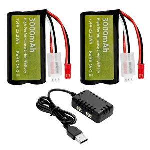 2PCS 7.4V 3000mah 15C 2S JST-2P�}?���`�E���C�I��?�r��2-in-1�[�d��ɓK������UDIRC UD1601 UD1602 SG1603 RC �̃����[�g�E�R���g���[���� 1/10 �� 1/12 �� 1/16