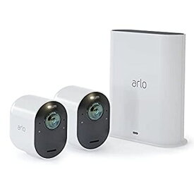 ARLO ULTRA 2 スポットライトワイヤレスセキュリティカメラ 2台セット + スマートハブ/ネットワークカメラ/ワイヤフリー/WI-FI/防水/スマホ/屋外/COMPATIBLE WITH ALEXA認定製品 VMS5240-200APS /