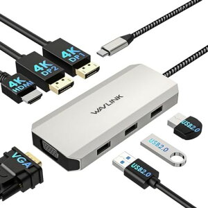 WAVLINKUSBC�h�b�N�N�A�b�h���j�^�[�A7-In-1���b�v�g�b�v�h�b�L���O�X�e�[�V�����A�f���A��4KDP�A4KHDMI�A1080PVGA�AMacBook�ADellXPS�ALenovoThinkpad�AHP�m�[�g�p�\�R���p480Mbps