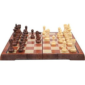 KOSUN チェスセット マグネット式チェス 木目 折りたたみチェスボード 収納バッグ付き (XL)