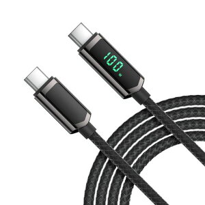 100WUSBCtoUSBCP[uAiC҂CP[uLEDfBXvCt̏ꍇlphone15lPadMini/Air/ProMacBookProSamsungGalaxyS22/S10Pixel
