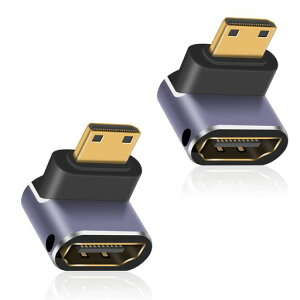 Duttek L���^�~�j HDMI�����A�_�v�^, 8K Mini HDMI(�I�X) to HDMI(���X)2.1 �ϊ��A�_�v�^�����b�L�R�l�N�^ 8K@60Hz, 4K@144Hz, 2K@240Hz HDR�Ή� 2�Z�b�g(�����)