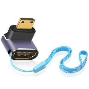 Duttek L���^�~�j HDMI�����A�_�v�^, 8K Mini HDMI(�I�X) to HDMI(���X) �ϊ��A�_�v�^�����b�L�R�l�N�^ 8K@60Hz, 4K@144Hz, 2K@240Hz HDR�Ή� (�����)