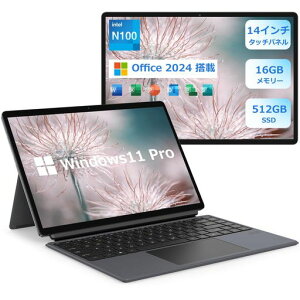 14C`2in1^ubgPCofficeCeleronN100(4RA)3.4Ghz܂Ń[16GBSSD512GBWindows^ubg1920x1200IPS^b`fBXv950g^