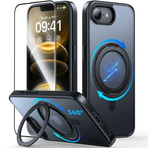 �y����360°��]�E�ČRMIL�ی�zJUESHITUO3in1iphone17e�p�̃P�[�Xiphone16e�p360°�X�^���h�c�E���u����MagSafe�[�d�Ή�phone17e�P�[�X�y1X�X�N���[���ی�z�t���}�b�g