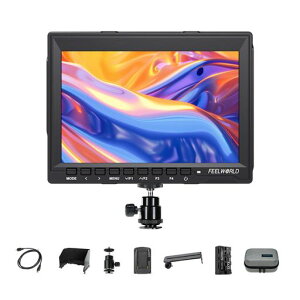 FEELWORLDFW7597�C���`DSLR�J�����t�B�[���h���j�^�[�t��HD1280x800�P�x�q�X�g�O�����⏕�t�H�[�J�X4KHDMI����(F550�o�b�e���[�t��)