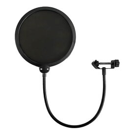 マイクポップフィルター 反射フィルター 録音品質を向上 直径15cm ボーカル録音に最適 自宅録音 録音とストリーミング ライブ放送 自宅録音 二重構造 クリアな録音 360度調整可能 丸型 ブ…